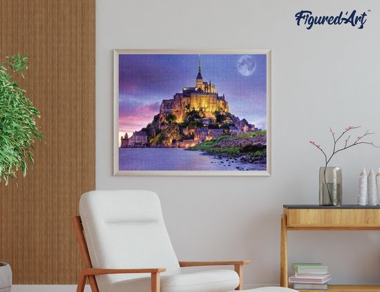 Figured'Art Diamond Painting set Volwassenen 40x50 cm met lijst Kleine vogels en witte bloemen - 5D DIY Art full drill vierkante diamant - Canvas al ingelijst