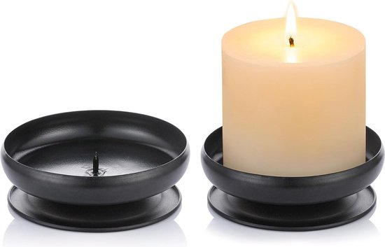 Black Iron Candle Holders Set of 2 for Party Wedding Christmas Table Decor | NL