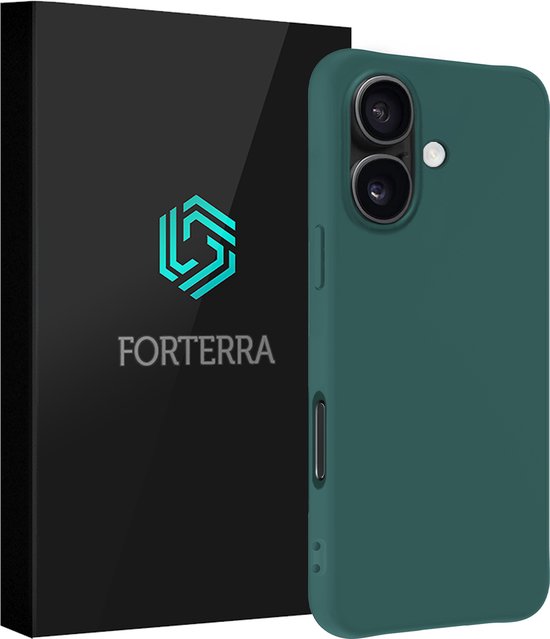 Coque adaptée pour iPhone 16 Coque en Siliconen – Coque adaptée pour iPhone 16 Coque arrière – Vert foncé