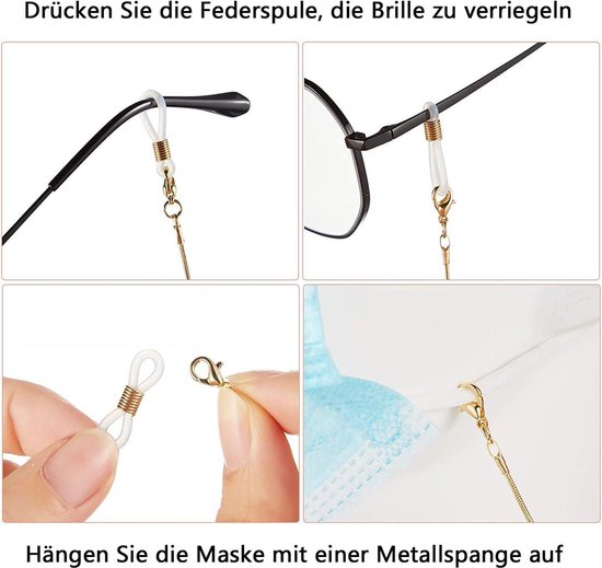Brilband voor kinderen, 2 stuks, armband en ketting, zonnebril met parels, kettingen voor sport