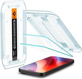 Spigen Protecteur d'écran adapté pour iPhone 16 Pro - Glas Trempé avec Montage 2 pièces - Transparent