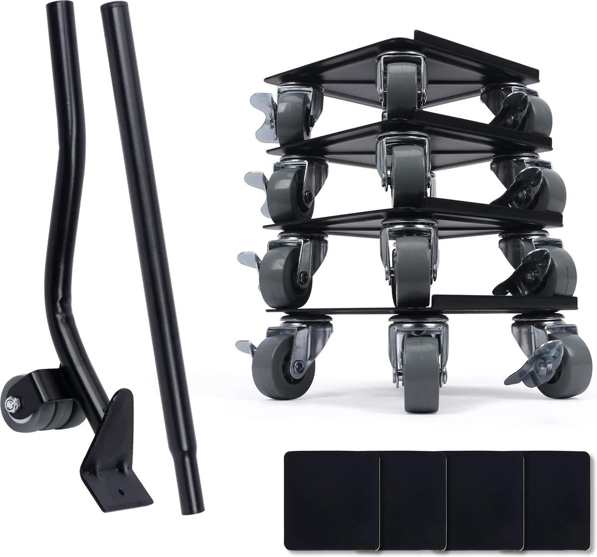 Meubelrollerset 4-delig met 360 graden draadremwielen en belastinglift - 1300 kg belastbaarheid