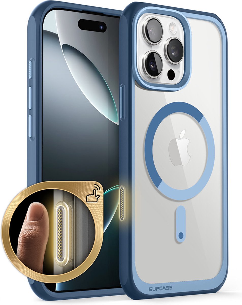Supcase UB geschikt voor iPhone 16 Pro Max hoesje - Geschikt voor MagSafe - Blauw