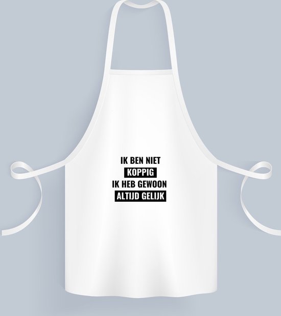 Akyol - Je ne suis pas têtu, j'ai juste toujours raison Tablier de cuisine - Citations - toujours raison - têtu - texte drôle - citations - cadeau d'anniversaire - anniversaire - cadeau - cadeau - cadeau - cadeau - 82 par 71 cm