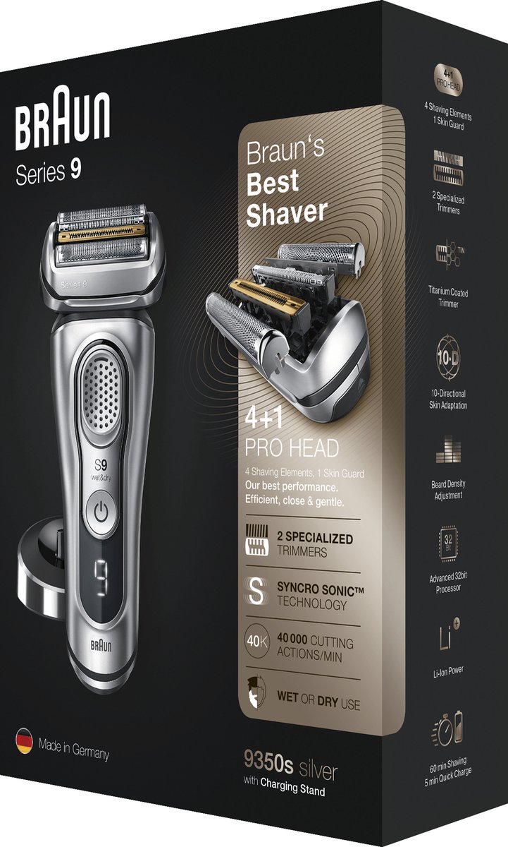 Braun 9350S Series 9 Scheerapparaat Zwart/Zilver - afbeelding 2