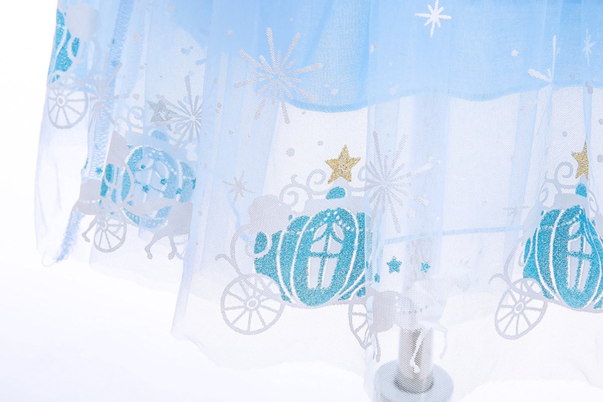 Joya Kids® Licht Blauwe Verkleedjurk Meisjes | Prinsessenjurk Lichtblauw met Accessoires | Kroon, Staf, Handschoenen & Sieraden | Carnaval & Verjaardag | — afbeelding 15