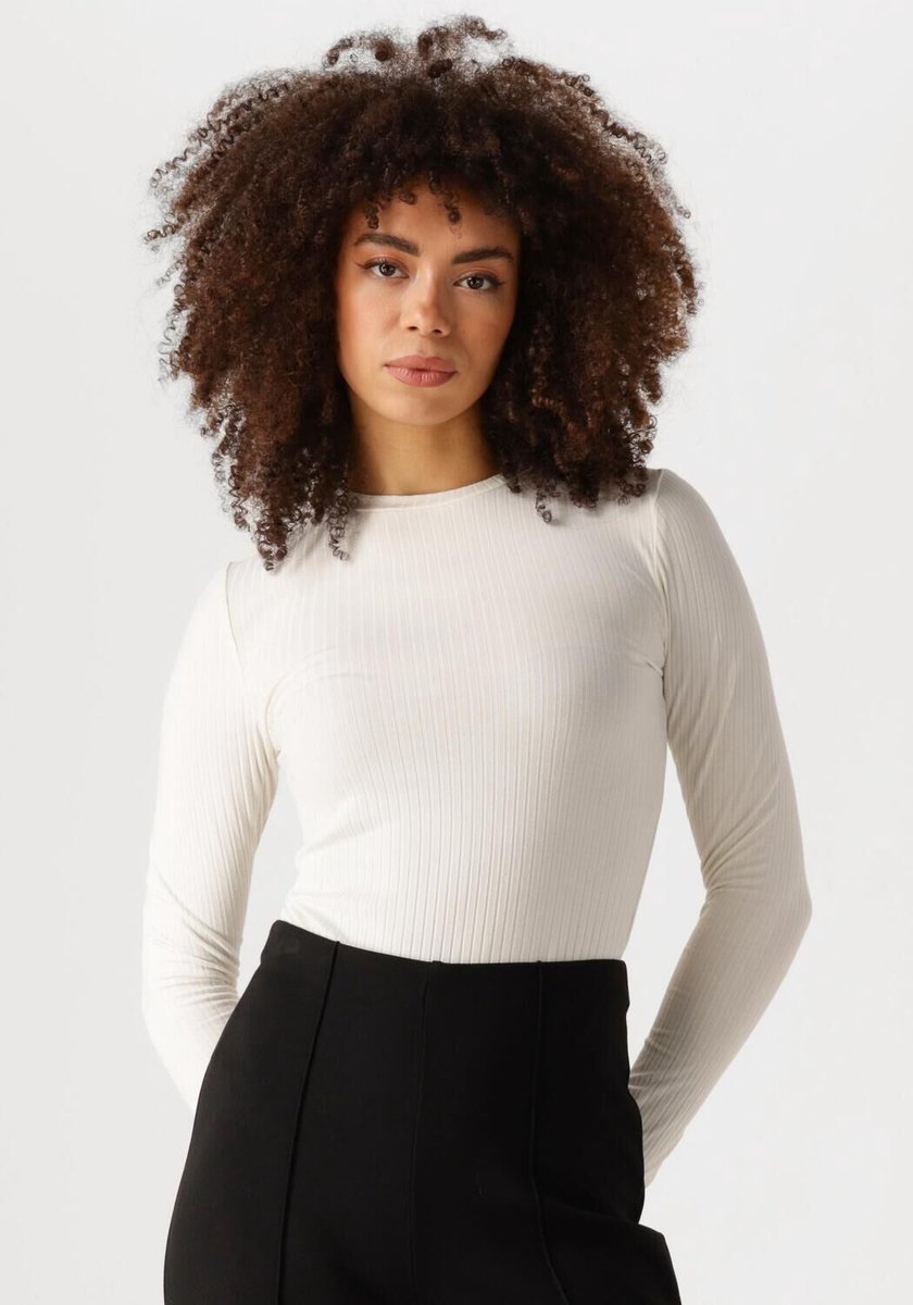 EDITED Ginger Longsleeve Tops & T-shirts Dames - Shirt - Ecru - Maat 34