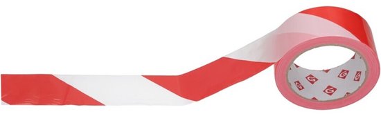 Ruban de marquage Gerimport - Rouge/Blanc - 45 mm x 100 m - Polyéthylène - Ruban de marquage - Ruban de marquage