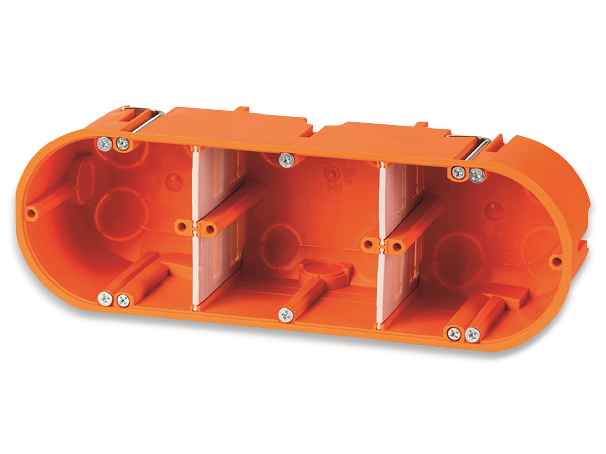 F-TRONIC Hollewanddoos, Ø 68 mm, D 60 mm, 3-voudig, massief
