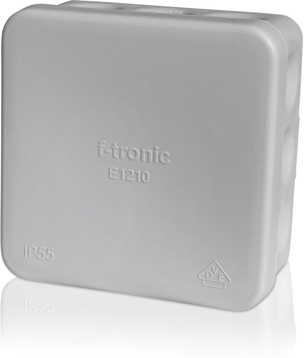 F-TRONIC aftakdoos E1210, 80x80x37 mm, grijs