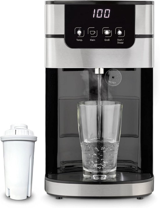 3 liter warmwaterdispenser, instant-waterdispenser met filtering en led, temperatuurniveaus, instelbare waterprestaties, touchscreen, theemachine, waterfilter voor keuken, kantoor, camper