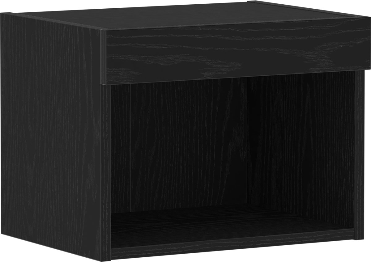 vidaXL - Tv-meubelset - met - LED - Zwart - Eiken - 40 - x - 30 - x - 30 - cm - Bewerkt - 