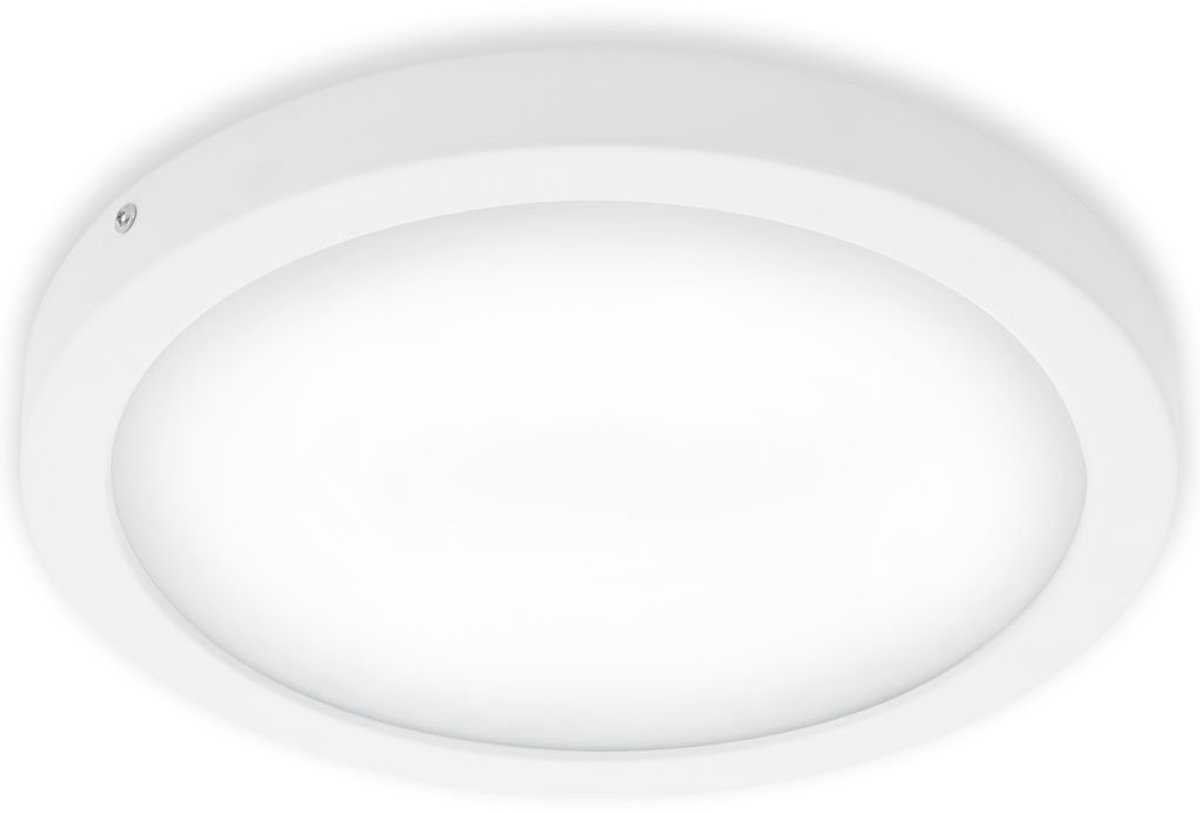 Briloner Leuchten LED plafondlamp opbouw armatuur met neutraal witte lichtkleur, 21 Watt, 2.000 Lumen, 4.000 Kelvin, rond chroom mat, Ø 30cm