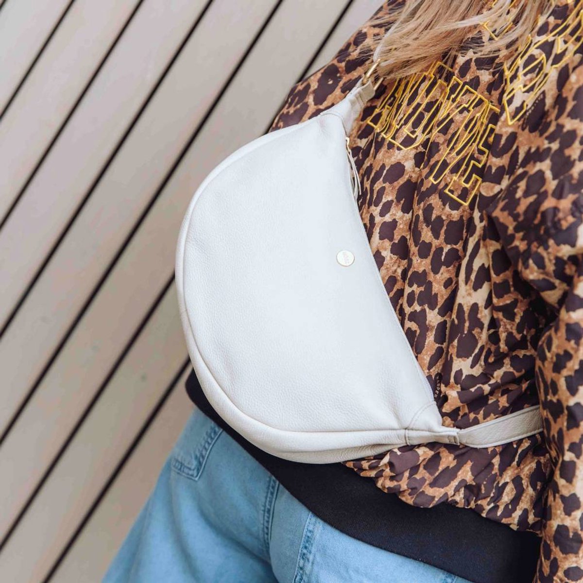 MŌSZ Dames Bumbag leer - gebroken wit