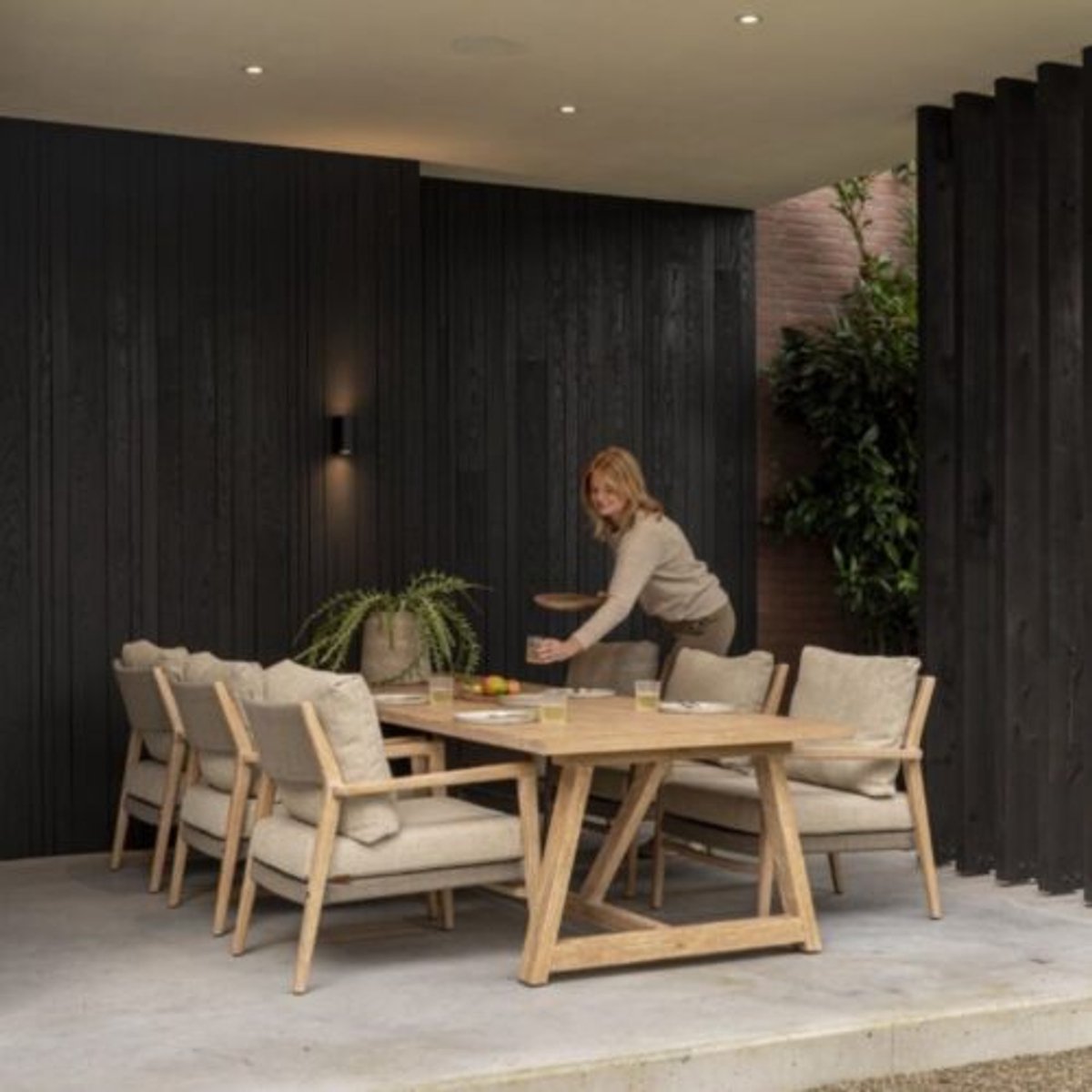 4 Seasons Outdoor Julia low dining garden chair - brushed teak