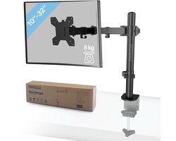 Monitor Arm - Voor 1 Scherm - Monitorbeugel - Verstelbaar & Kantelbaar - 10 tot 32 inch - Max 8KG - Universeel