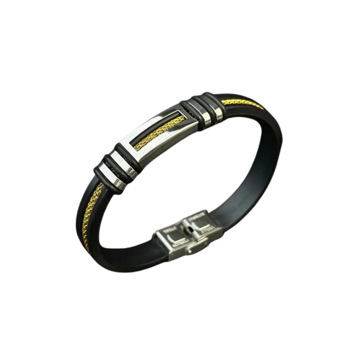 Nivard Armband - Staal - Nep Zilver - Heren - Nep Goud