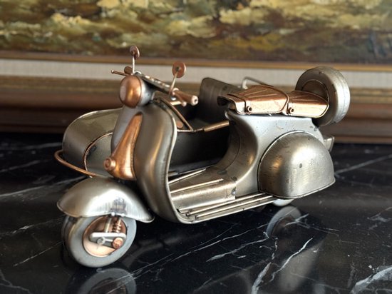 Side-car Vintage - scooter - maquette - métal - décoration