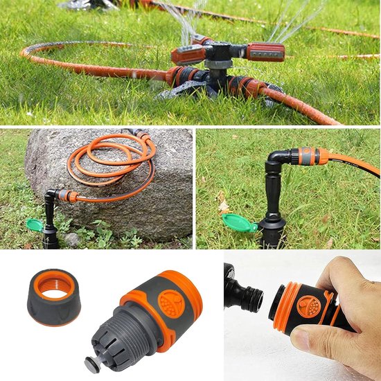 Xixara 35-delige Tuinslang Koppelingsset – Snelkoppelingen, Adapters, Y-stuk – ABS, Compatibel Met Gardena