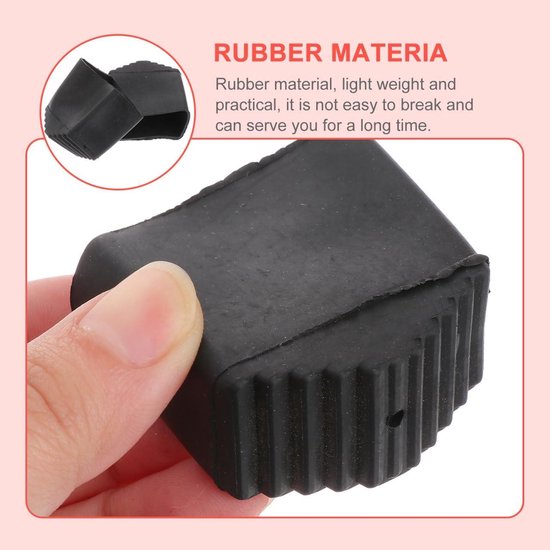 Rubberen voetjes doppen voor ladders binnendiameter 40x20mm laddervoetafdekking rubberen laddervoetjes doppen voor trapladders 4 stuks (4