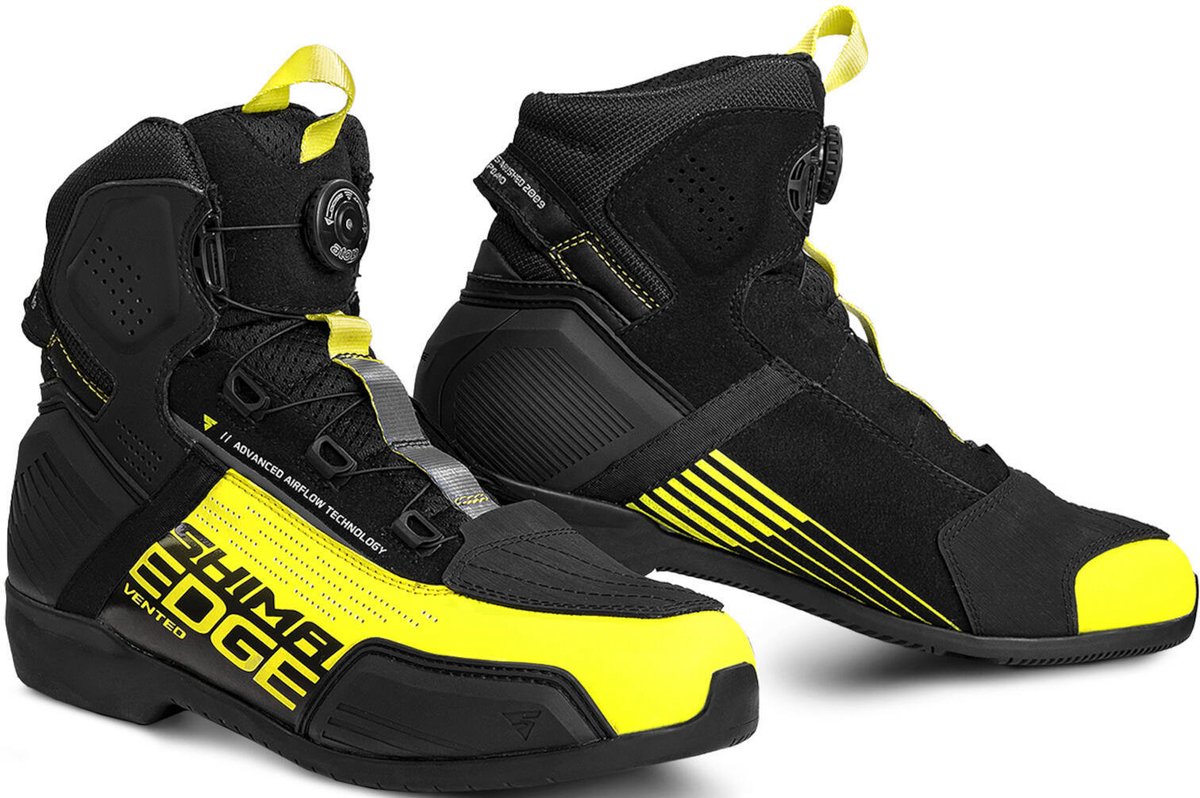 SHIMA Edge Vented Zwart Geel Motorschoenen - Laars