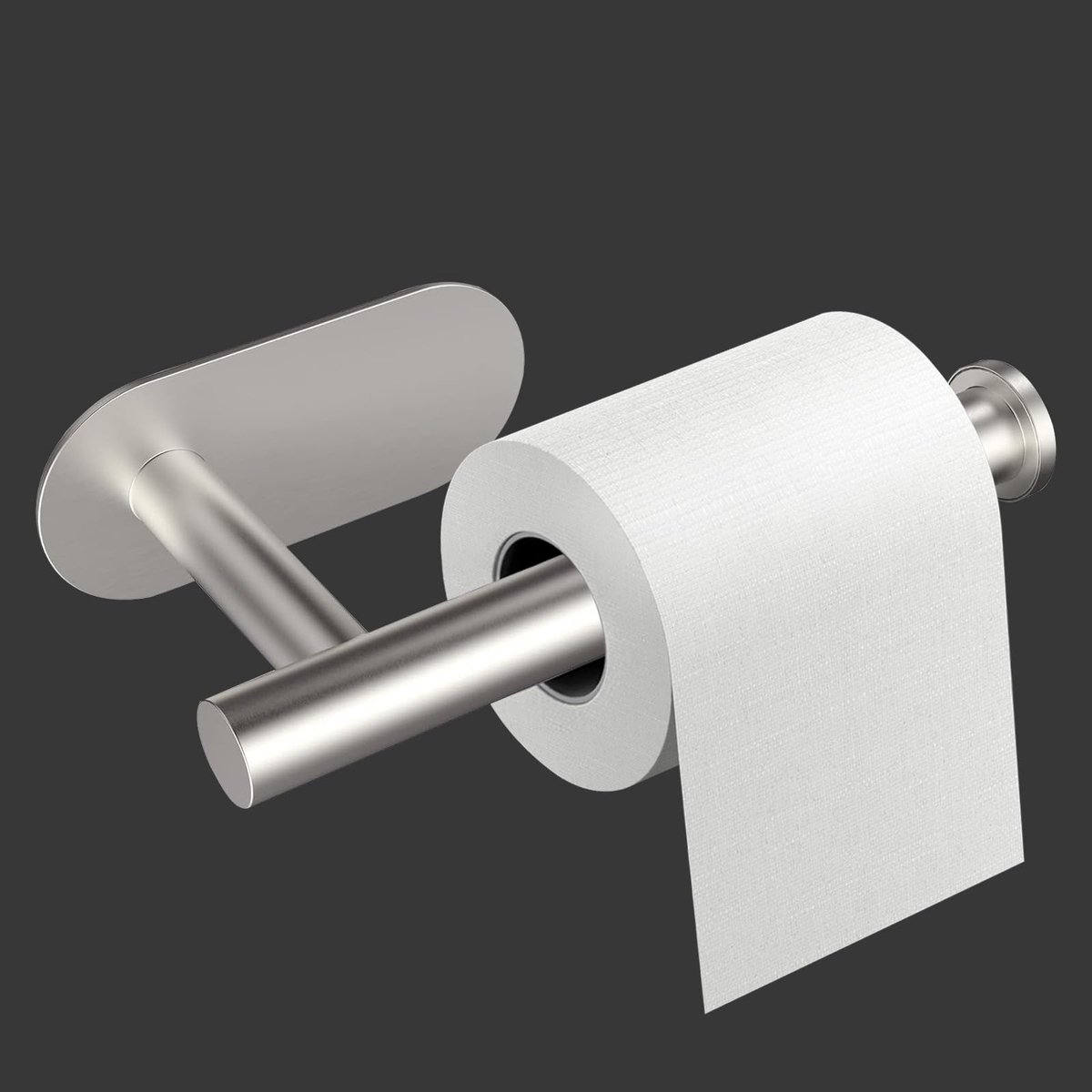 Ibenzoa® Robuuste Toiletpapierhouder van Roestvrij Staal - Zelfklevend, Zonder Boren, Zilver