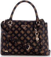 GUESS Sac à main Sac à épaule bandoulière Daryna II Two Compound Satchel Mocha Logo Marron foncé