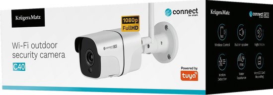 Krüger&Matz Beveiligingscamera - WiFi - Camerabewaking Buiten - 1080p Full HD - C40 - Wit — afbeelding 3
