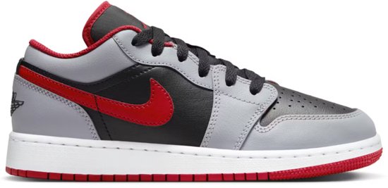 Air Jordan 1 Low GS « Rouge feu / Gris Ciment » Taille 35,5