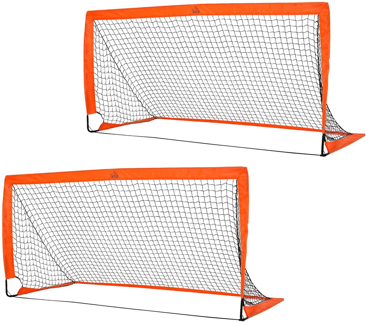 Voetbaldoelen Set van 2 - Voetbaldoeltjes - Lichtgewicht - 183x90x90 cm - 2 stuks - Eenvoudige Montage - Voetbal Training Doel - Metaal - Oranje