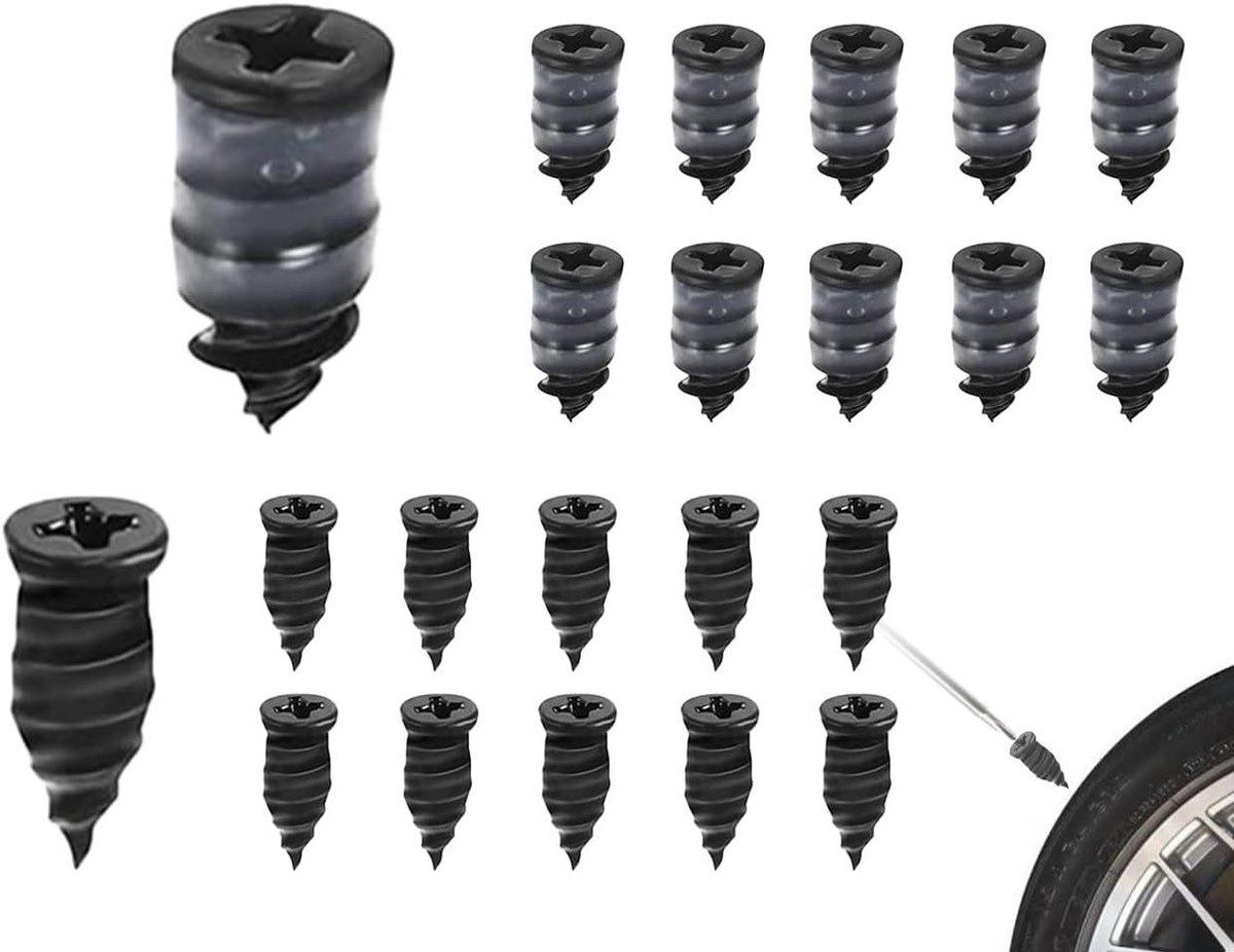 Bandenreparatieset 20-delige reparatieset voor autovelgen vacuüm-bandenreparatieset met schroevendraaier rubberen stalen spijkers voor bandenreparatie