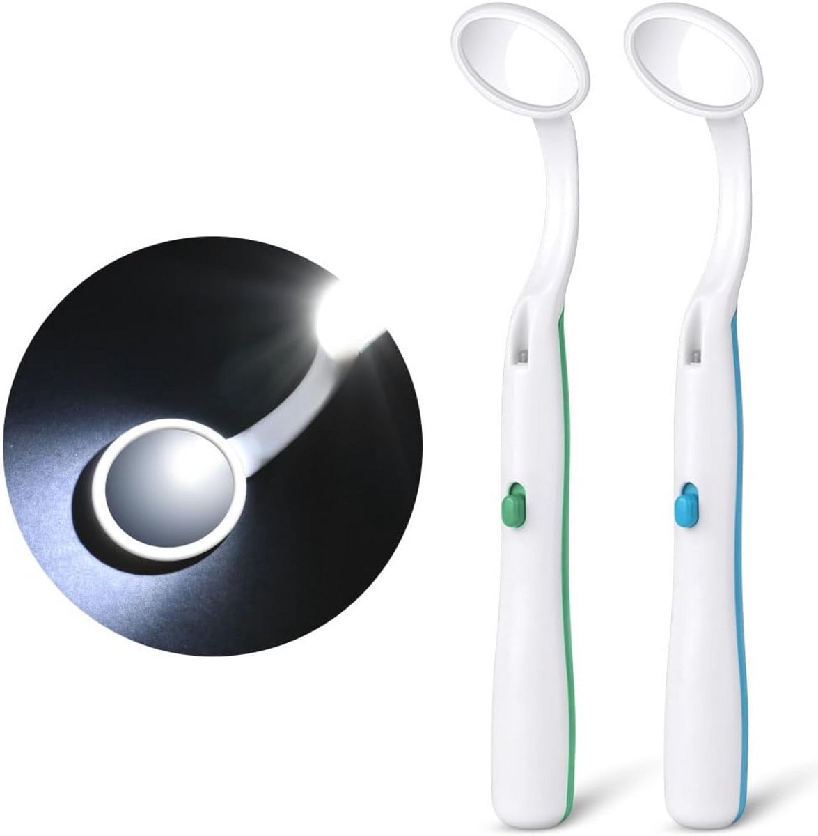 Tandspiegel met LED Licht - Set van 2 - Anti-condens Mondspiegel voor Tandverzorging