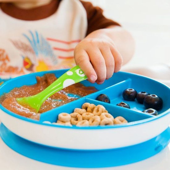 Munchkin Bordjes met Zuignap - Anti-Slip - Vaatwasser- en Magnetronbestendig - Per 2 Stuks - Vanaf 6 Maanden - Blauw/Groen van Munchkin — afbeelding 4