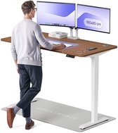 Bol.com Desktronic HomePro Zit-sta Bureau Elektrisch In Hoogte Verstelbaar 160x80cm Wit/Notenhout Stille Dubbele Motor Hoogte 62... aanbieding