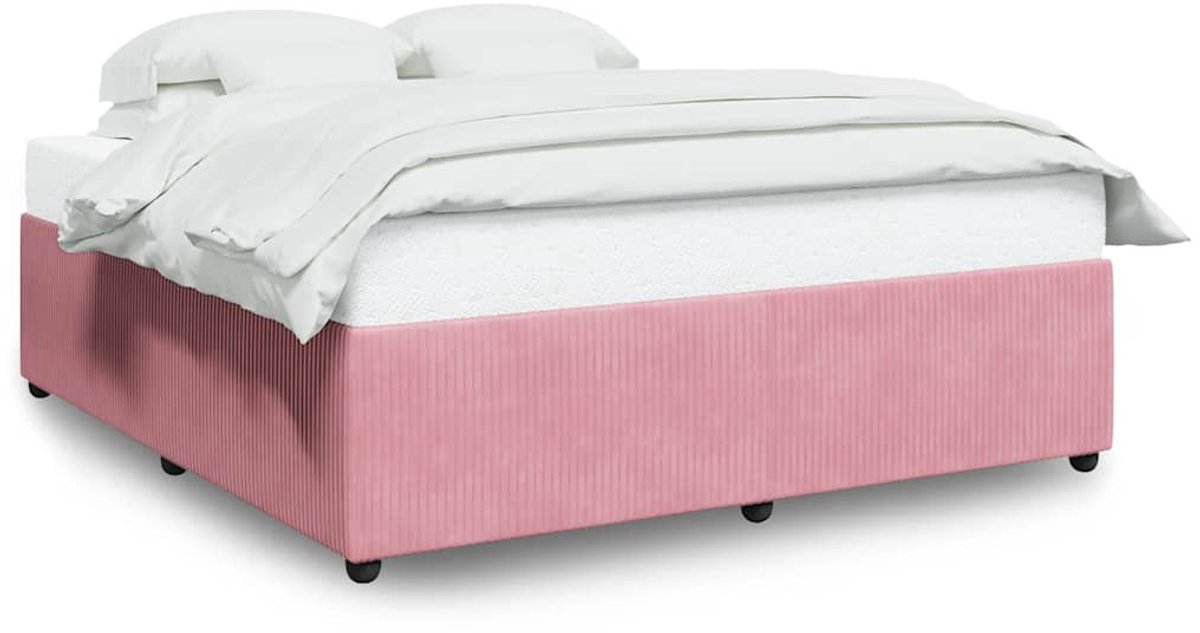 vidaXL - Bedframe - fluweel - roze - 200x200 - cm