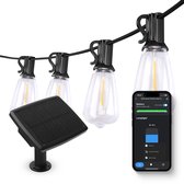 Bol.com FlinQ Smart Lichtsnoer Solar - LED Lichtslinger voor Buiten - Tuinverlichting 15 meter Lang Snoer - Slinger met RGB Lamp... aanbieding