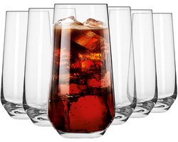 KROSNO Hoog Water Sap Drinkglazen | Set van 6 | 480 ML | Splendour Collectie | High & Tumbler Crystal Glass | Perfect voor Thuis, Restaurants en Feesten | Vaatwasser Veilig