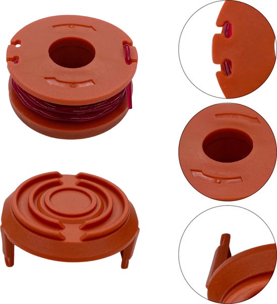 Spoel van draadtrimmer vervangingsdraad WA0010 geschikt voor Wrox bosmaaier WG150 WG155 WG160 WG165 WG170 Ø 1,65 mm lengte 3 m - Set van 8 spoelen + 2 hoes van WORX — afbeelding 3