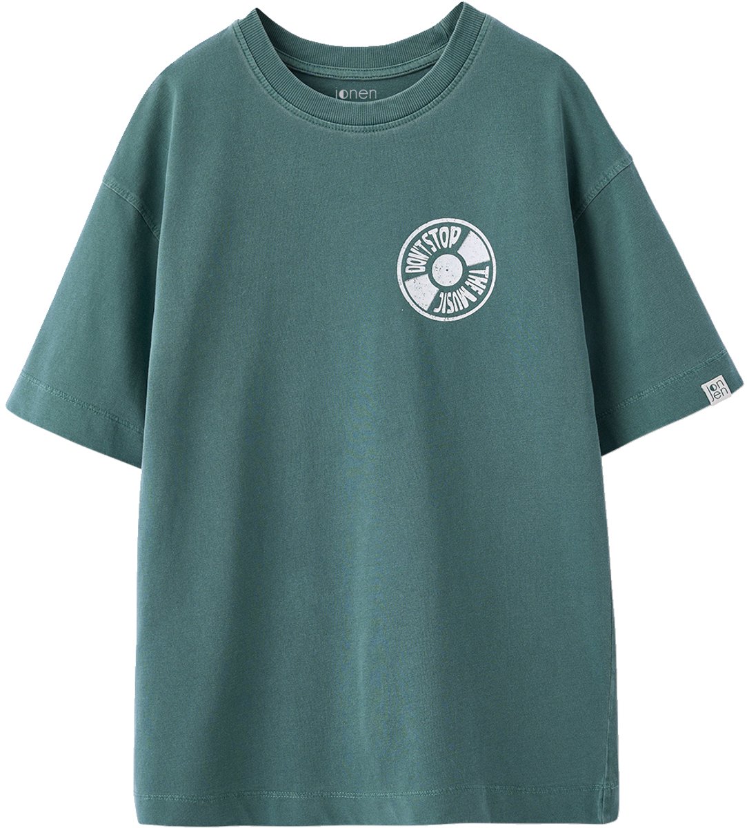 Jonen T-shirt met motief voor/achter, gewassen effect JONEN