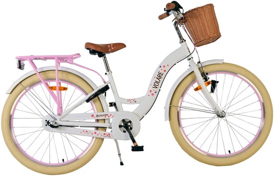 Volare Blossom Kinderfiets - Meisjes - 24 inch - Wit - 3 Versnellingen