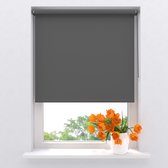 Radeco® Rolgordijn Verduisterend - Mini - Donker Grijs - 90 x 150 cm - Full Color - Rolgordijn zonder boren