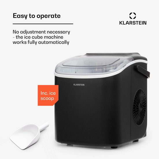 Klarstein ijsblokjesmachine voor thuis, kamperen en horeca; snelle mini-ijsblokjesmachine, professionele ijsmaker voor grote en kleine ijsblokjes; zelfreinigend; watertank van 1,3 liter; 12 kg ijs in 24 uur - IJsmachine - voor Bar voor Feest - LED van Klarstein — afbeelding 5