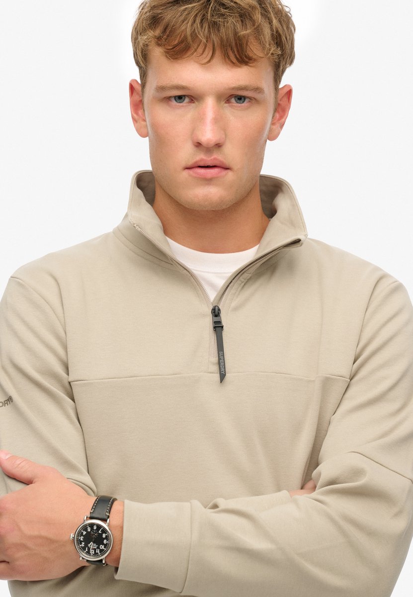 Superdry Tech sweatshirt met halve rits en losse pasvorm Heren Truien Bruin