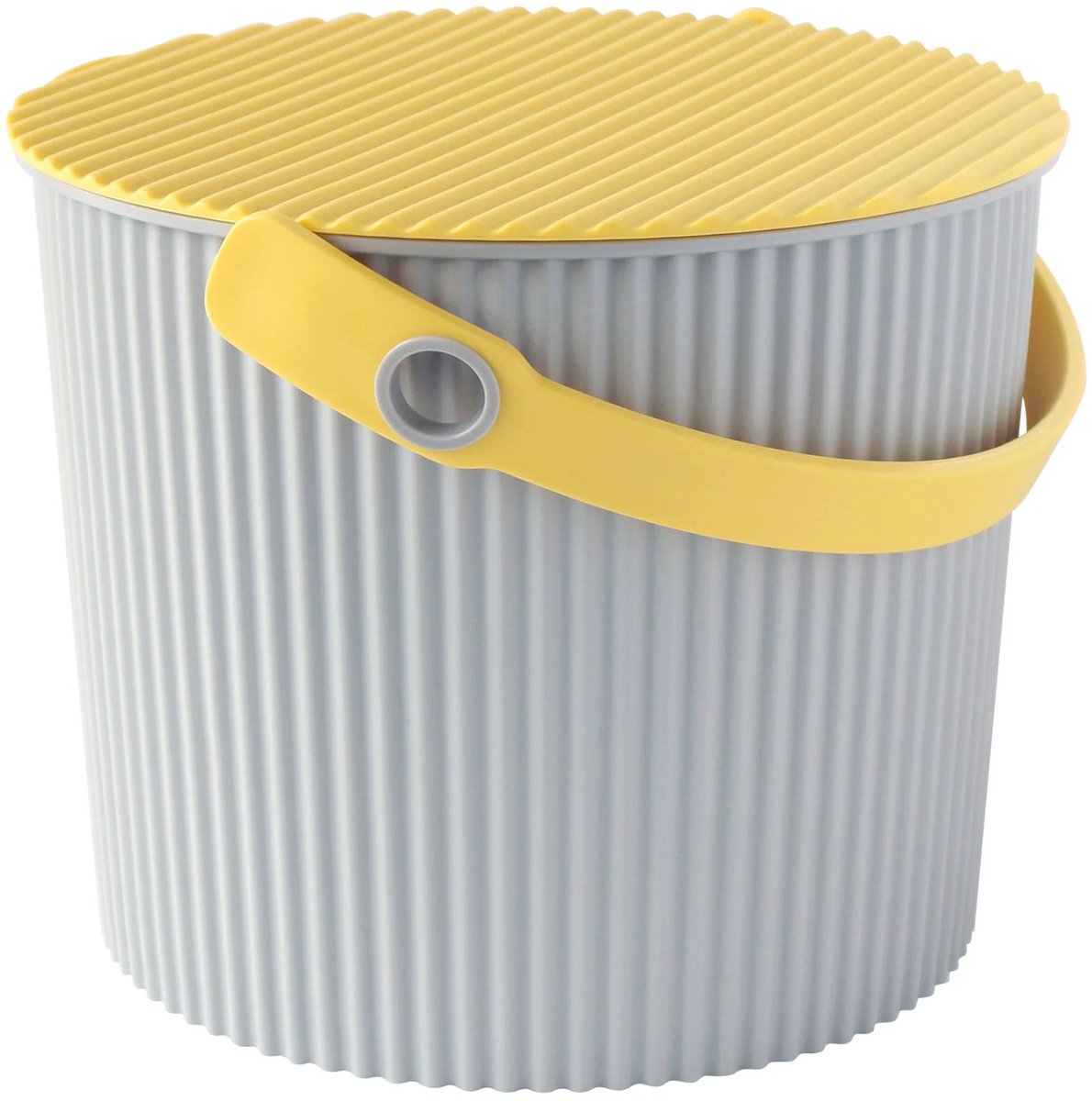 Hachiman opbergemmer Fraichair Mini, kunststof, grijs, geel, 4 l, 236436