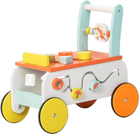 Mamabrum Kinderopleidingstafel 12 m , multifunctionele boom: motorische lus, vormsorter, telraam, educatief speelgoed voor handmatige en zintuiglijke ontwikkeling, creatief plezier
