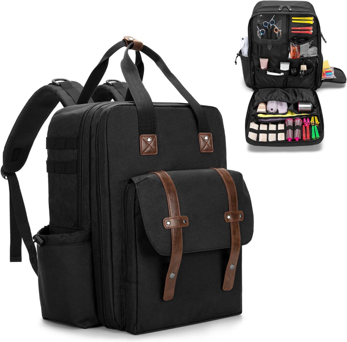 Kapperskoffer - Kapperstas - Visagie - Cosmetica Organizer - Zwart