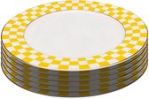 Borden Harlequin Ø27cm geel (6/set) Kare Design