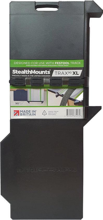 StealthMounts Trax90 XL rupszaag vierkant voor Festool | 90° rechte invalzaag geleiderail hoekaanslag
