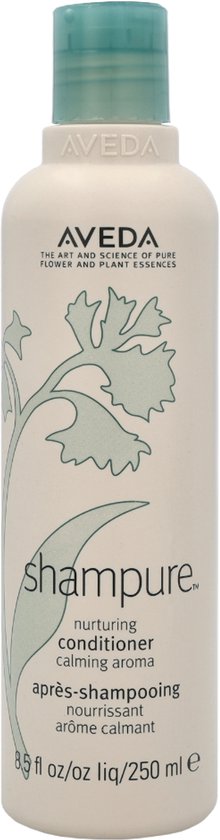 AVEDA Shampure Nurturing Conditioner fles met groene dop en bloemendessin.