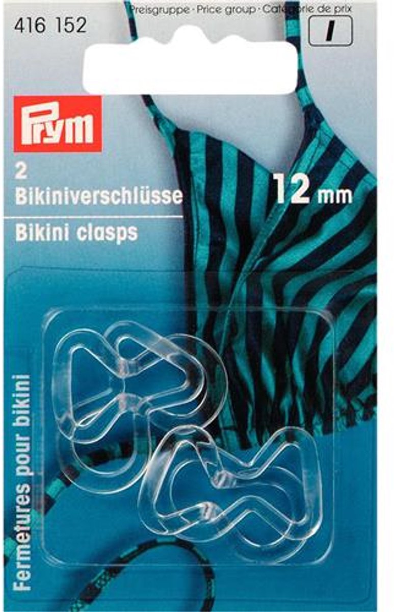 Bikini- en ceintuursluiting kunststof lusvorm 12 mm transparant 2 st. - Prym